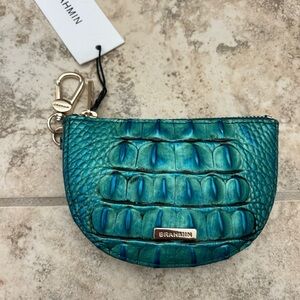 NWT Brahmin Peacock Emerald Britt Coin Pouch